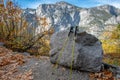 Ultralight Hiking Poles and Scenic landscape of Yosemite Granite Cliff Royalty Free Stock Photo