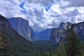 Yosemite National Park with El Capitan and Bridalveil Falls from Tunnel View, Sierra Nevada, California