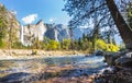 Yosemite National park fall with river in foreground,California,usa