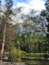 Yosemite National Park, Half Dome above Mirror Pond on Tenaya Creek, Sierra Nevada, California Royalty Free Stock Photo