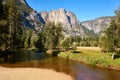 Yosemite National Park Bridalveil Water falls in the early autumn months Royalty Free Stock Photo