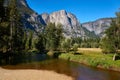 Yosemite National Park Bridalveil Water falls in the early autumn months Royalty Free Stock Photo