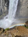 Yosemite National Park\'s Vernal falls with a rainbow Royalty Free Stock Photo