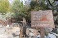 Trekking Sign Post - Yoemite Falls Trail Royalty Free Stock Photo