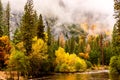 Yosemite National Park Valley and Merced River at autumn Royalty Free Stock Photo