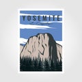 yosemite national park vintage poster outdoor vector illustration design, El Capitan