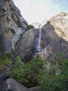 Yosemite national park, Waterfalls. El Capitan cliffs and granite rocky landscapes, giant sequoia and muir forest grove Royalty Free Stock Photo