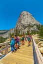 Yosemite Nevada Fall waterfall Liberty Cap vertical