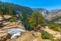Yosemite Nevada Fall waterfall people