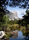 Yosemite rocks reflected in Mirror Lake
