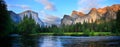 Yosemite Sunset Panorama Royalty Free Stock Photo