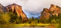 Yosemite Sunset Panorama Royalty Free Stock Photo