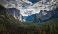 Yosemite tunnel view of valley and mountains Royalty Free Stock Photo