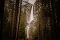 Yosemite - Upper And Lower Yosemite Falls During Spring Runoff Royalty Free Stock Photo