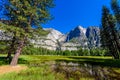 Yosemite Upper and Lower Falls in the Yosemite National Park, California, USA Royalty Free Stock Photo