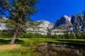 Yosemite Upper and Lower Falls in the Yosemite National Park, California, USA Royalty Free Stock Photo