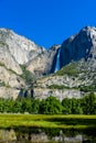 Yosemite Upper and Lower Falls in the Yosemite National Park, California, USA Royalty Free Stock Photo