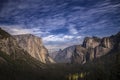 Yosemite Valley on a full moon night Royalty Free Stock Photo