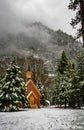 Yosemite Valley Chapel at winter - Yosemite National Park, California, USA Royalty Free Stock Photo