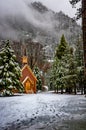 Yosemite Valley Chapel at winter - Yosemite National Park, California, USA Royalty Free Stock Photo