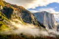 Yosemite Valley at cloudy autumn morning Royalty Free Stock Photo