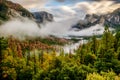 Yosemite Valley at cloudy autumn morning