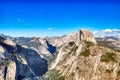 Yosemite Valley with Half Dome during a Sunny Day, View from Glacier Point, Yosemite National Park Royalty Free Stock Photo