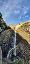 Yosemite valley lower Falls and upper falls in Yosemite national Park California Royalty Free Stock Photo