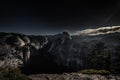 Yosemite Valley on a moonlit night Royalty Free Stock Photo