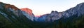Yosemite valley nation park during sunset view from tunnel view on twilight time. Royalty Free Stock Photo