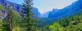 Expansive Yosemite Valley Panorama View Royalty Free Stock Photo