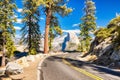 Yosemite Valley Road to Glacier Point with Half Dome at Background during a Sunny Day, Yosemite National Park Royalty Free Stock Photo