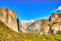 Yosemite Valley view from the Tunnel Entrance to the Valley during a Sunny Day, Yosemite National Park Royalty Free Stock Photo