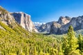 Yosemite Valley view from the Tunnel Entrance to the Valley during a Sunny Day, Yosemite National Park Royalty Free Stock Photo