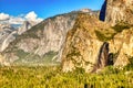 Yosemite Valley view from the Tunnel Entrance to the Valley during a Sunny Day, Yosemite National Park Royalty Free Stock Photo