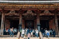 Yoshino mountain Kinpusen-ji temple and tourist people in Nara, Japan