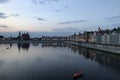 Yoshkar Ola city. Mari El, Russia. Bruges Embankment in the city of Yoshkar-Ola at night Royalty Free Stock Photo