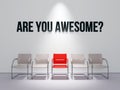 You are awesome? Text words message wall Royalty Free Stock Photo