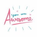 You are awesome word illustration