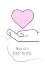 You became dear to me here greeting card with color icon element