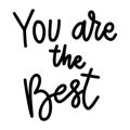 You are the best. Lettering phrase on white background. Design element for greeting card, t shirt, poster.