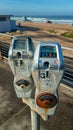 Expensive parking meters at the beaches of Los Angeles.