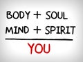 You, body, mind, soul, spirit - a simple mind map Royalty Free Stock Photo