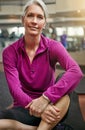 You can be in the best shape at any age. Portrait of a mature woman working out at the gym. Royalty Free Stock Photo