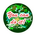 You Can Do It - Quote Typographical Poster Template, Vector Design