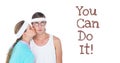 You can do it text and fitness couple Royalty Free Stock Photo