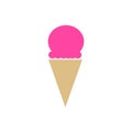 Pink Ice Cream Ball with Cone Royalty Free Stock Photo