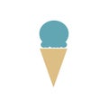 Turquoise Ice Cream Ball with Cone Royalty Free Stock Photo