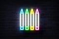 Neon colour pencils