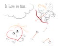 Valentine`s Day Card - Cupid shoots a Heart